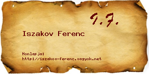 Iszakov Ferenc névjegykártya