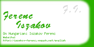 ferenc iszakov business card